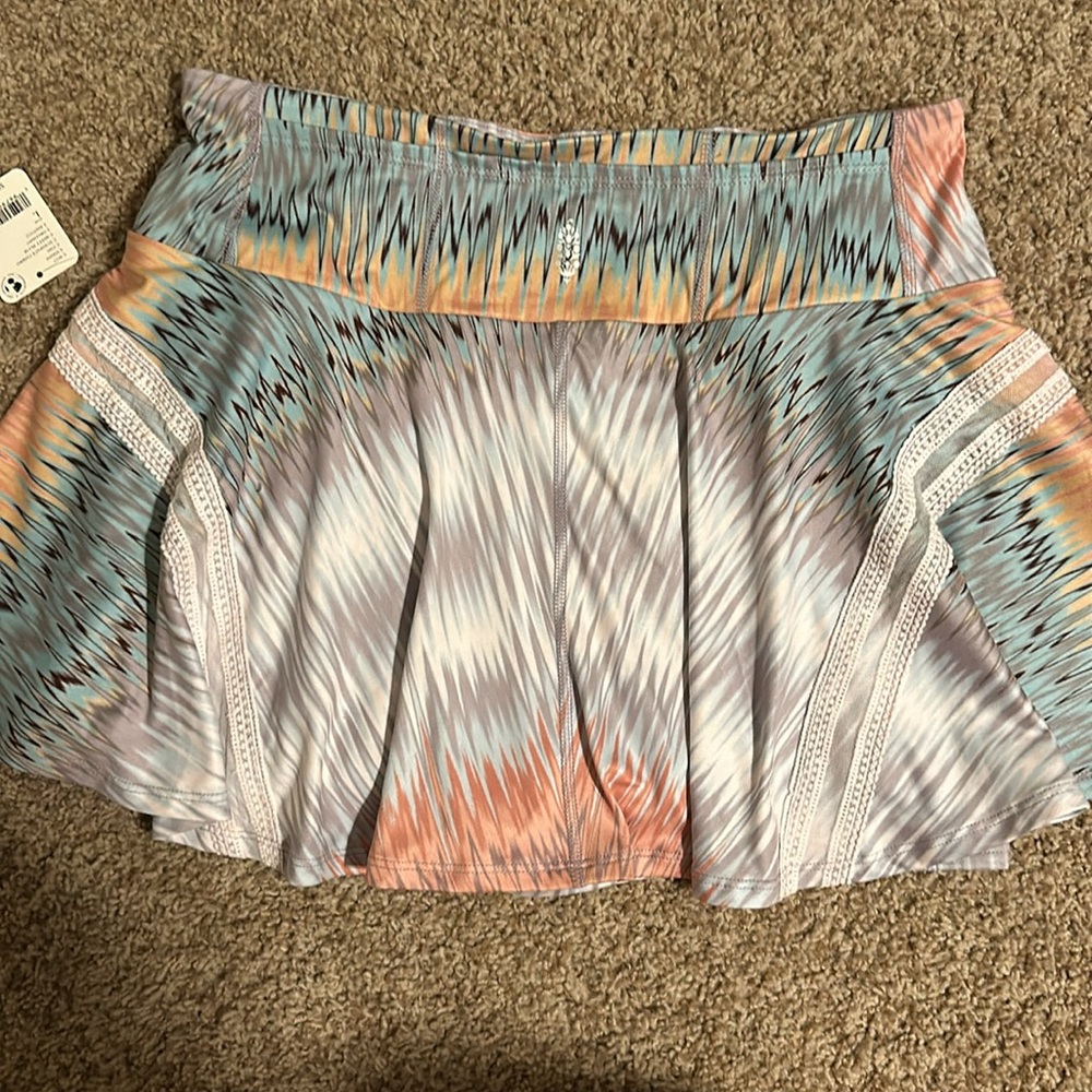 NWT free people skirt with shorts sunspace/misty plum  L